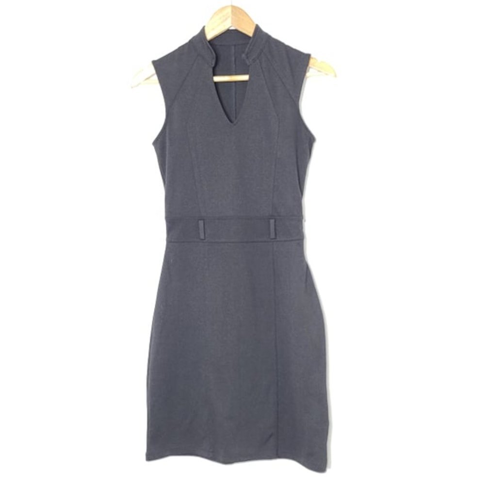 Societe Anonyme Black Sleeveless V-Neck Knee Length Sheath Dress Size XS